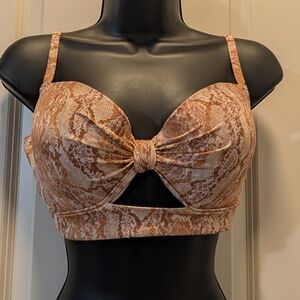 Brown Reptile & Metallic Flake Shade & Shore Bikini Bra